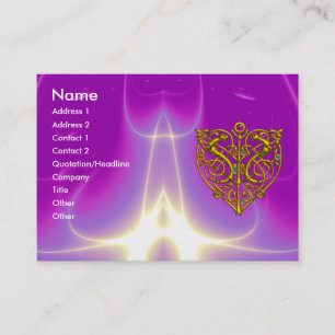 HYPER VALENTINE,GULD CELTIC HEART Lila Rosa Visitkort