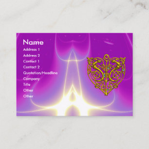 HYPER VALENTINE,GULD CELTIC HEART Rosa Fuchsia Visitkort