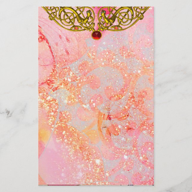 HYPER VALENTINE/GULD CELTIC HEART Ruby Rosa Brevpapper (Framsida)