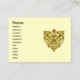 HYPER VALENTINE / GULD CELTIC KNOT HEART Cream Visitkort