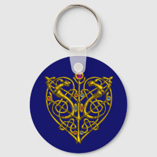 HYPER VALENTINE/ GULD CELTIC KNOT HEART NYCKELRING