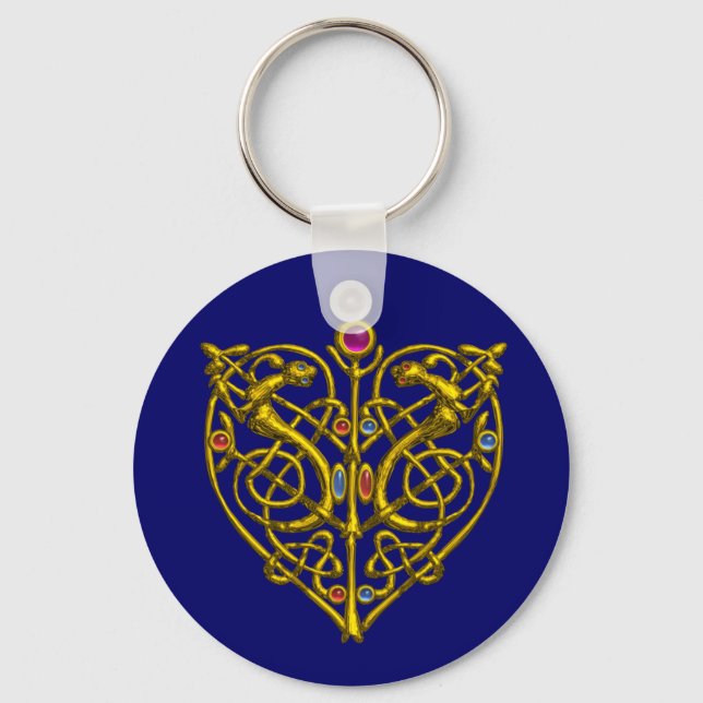 HYPER VALENTINE/ GULD CELTIC KNOT HEART NYCKELRING (Framsida)