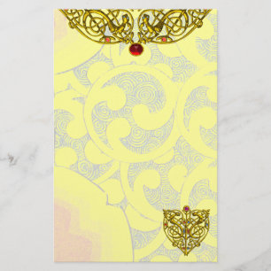 HYPER VALENTINE Guld Celtic Knots Gult Swirls Brevpapper