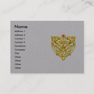 HYPER VALENTINE,GULD CELTIC KNOTS HEART Black Gråt Visitkort