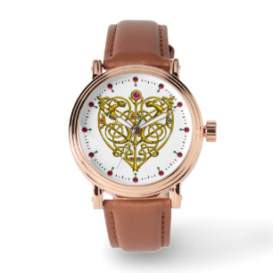 HYPER VALENTINE,GULD CELTIC KNOTS HEART White Armbandsur