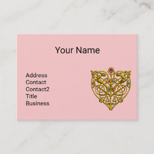 HYPER VALENTINE,ROSA GULD CELTIC KNOT HEART JEWEL VISITKORT