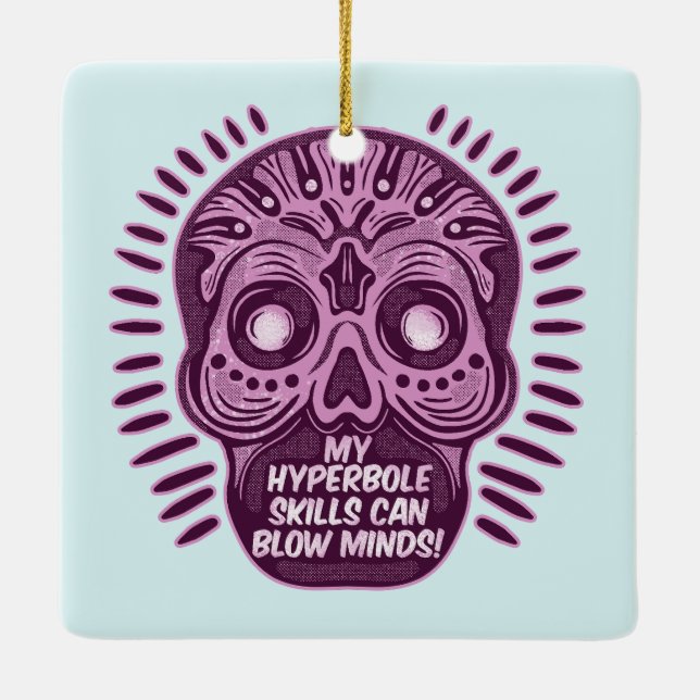 Hyperbole Funny ENGLISH LANGUAGE Julgransprydnad Keramik (Baksida)