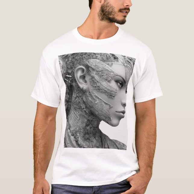HyperDetailed Bra Line Dos Art - Elegant Black & T Shirt (Framsida)