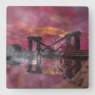 HYPERION-MALL AV VATTEN Science fiction,SCI-Fi Fyrkantig Klocka