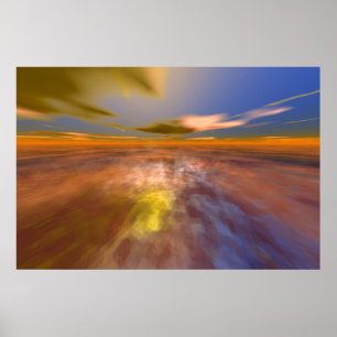 HYPERION VÄRLD, ALIEN HAVSLANDSKAP HIMMEL ,MOLN Sc Poster