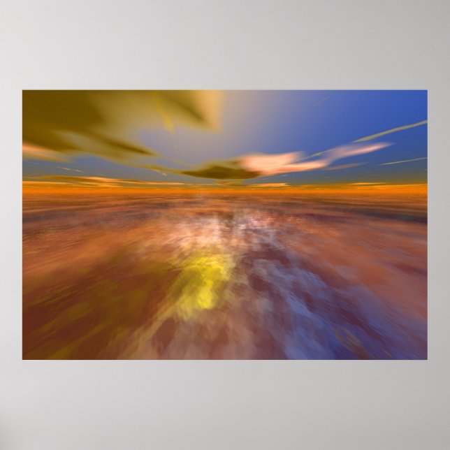 HYPERION VÄRLD, ALIEN HAVSLANDSKAP HIMMEL ,MOLN Sc Poster (Framsidan)