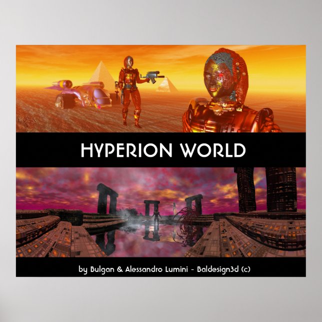 HYPERION VÄRLDEN SCIENCE FICTION SciFi Poster (Framsidan)