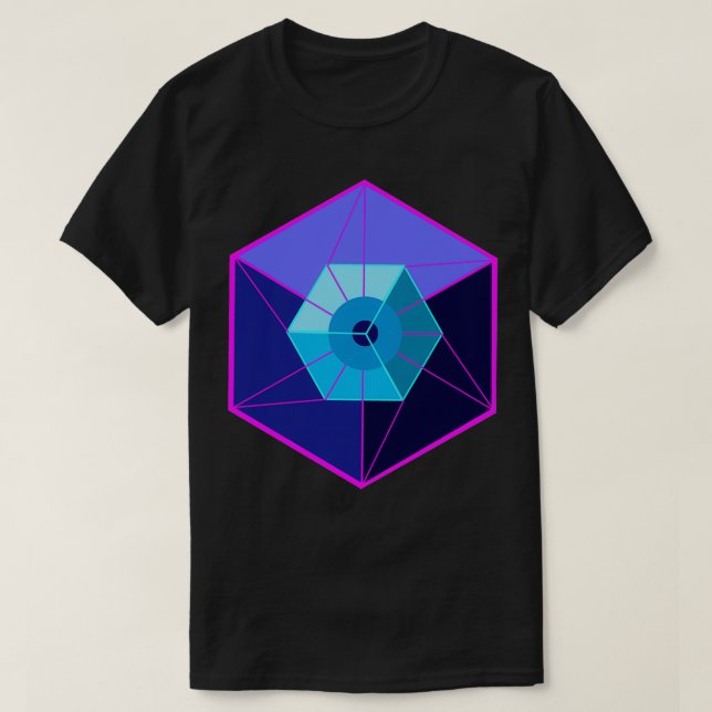 Hyperkub för Tesseract 4D  T Shirt (Design framsida)
