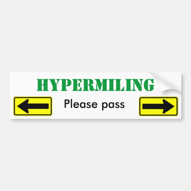 Hypermiling behar passerar - skräddarsy bildekal (Framsidan)
