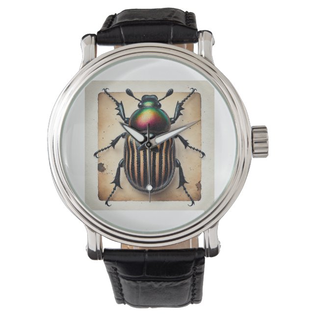 Hyperplatys beetle 180924IREF203 - Watercolor Armbandsur (Framsida)