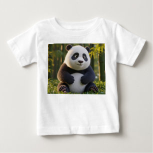 Hyperrealistisk baby panda i bambuskog t shirt