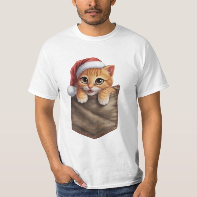 Hyperrealistiska anime Kitten i Pocket T-Shirt (Framsida)