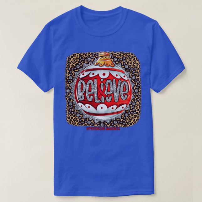 Hypertension Medvetenhet Tro prydnadsande leopard  T Shirt (Design framsida)