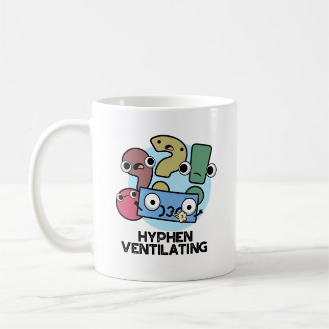 Hyphen Ventilating Funny interpunktion Pun Kaffemugg (Vänster)