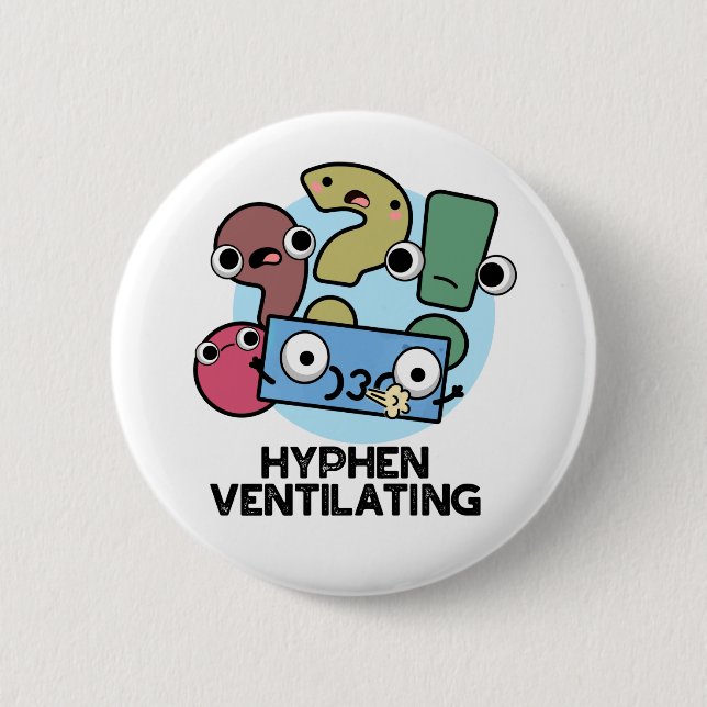 Hyphen Ventilating Funny interpunktion Pun Knapp (Framsida)