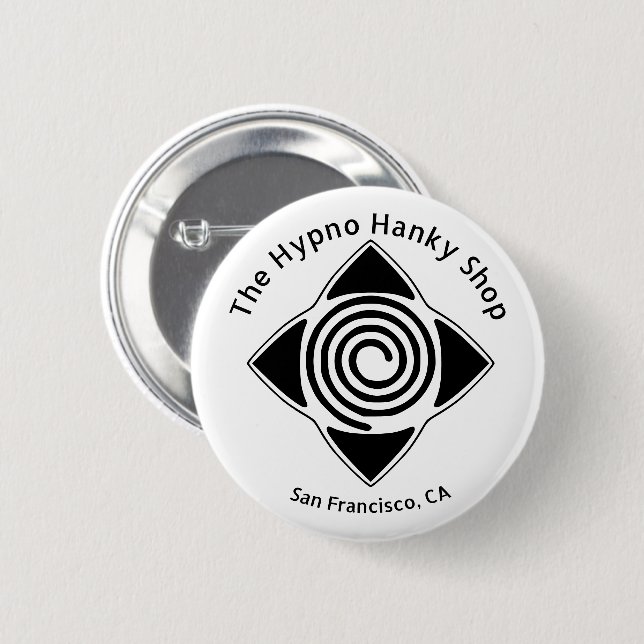 Hypno Hanky Shop Hypnosis Överallt Logo Knapp (Framsida & baksida)