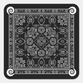 Hypno Hanky Spiral Bandana, HandkerChief Sticker Fyrkantigt Klistermärke
