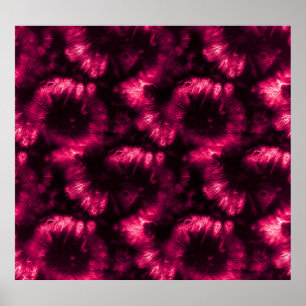 Hypno Rosa Shibori Spiral Design Poster