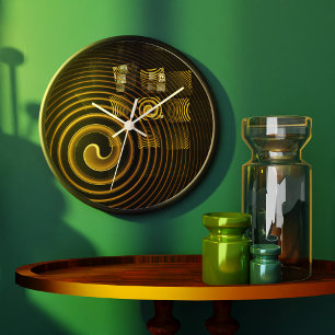 Hypnosis Abstrakt Art Round Stor Klocka