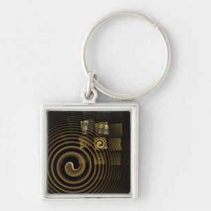 Hypnosis Abstrakt Art Small Fyrkantig Silverfärgad Nyckelring