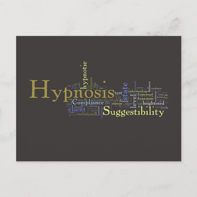 Hypnosis Ord Art-vykort - Mörkens bakgrund Vykort (Framsida)