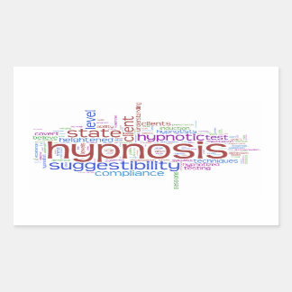 Hypnosis Works Ord Art Sticker - Vitbakgrund Rektangulärt Klistermärke