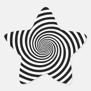 Hypnosspiral stjärnformat klistermärke
