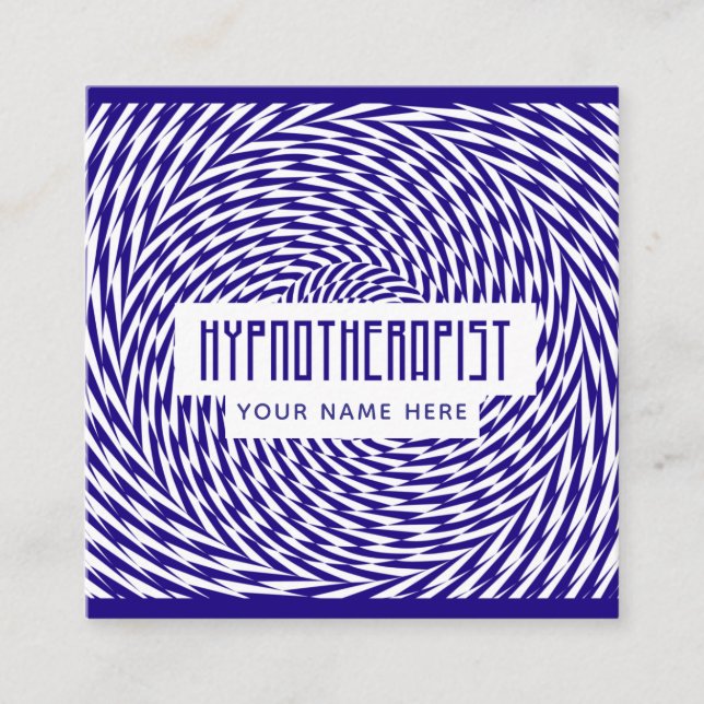 Hypnoterapeut Hypnotist Optical Illusion Fyrkantigt Visitkort (Framsida)