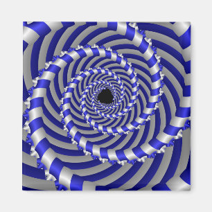 Hypnotiblå och vit spiral-magnet magnet