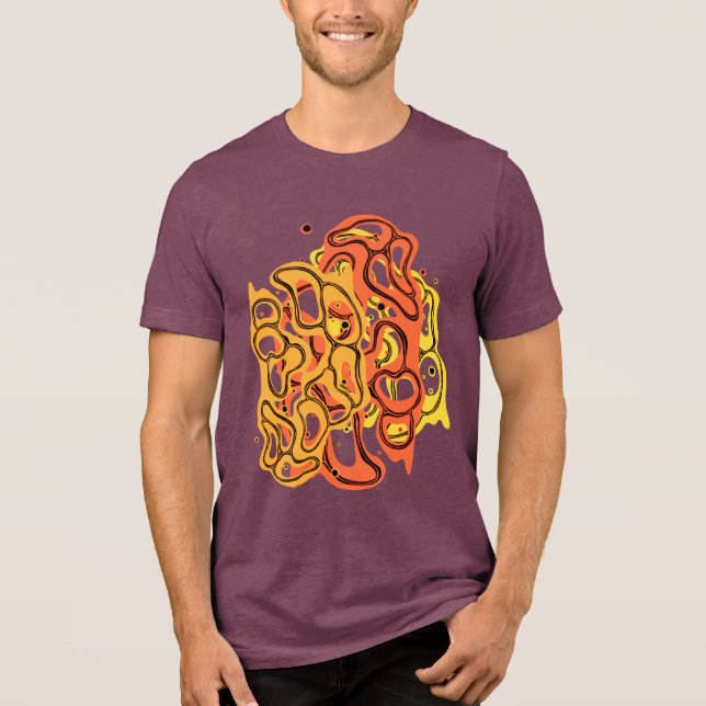 Hypnotic Amorphous Phantasmagoric Modern Groovy T Shirt (Framsida)