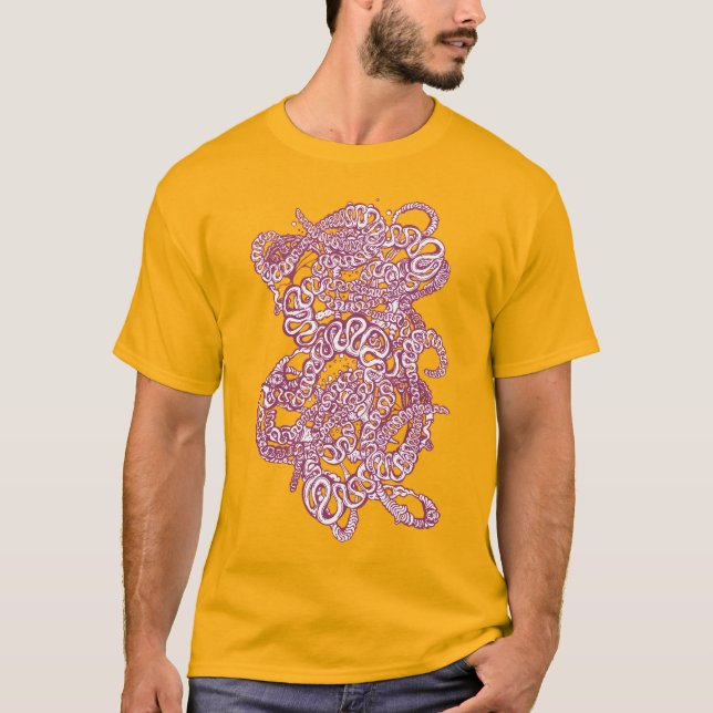 Hypnotic Amorphous Phantasmagoric Modern Groovy  T Shirt (Framsida)