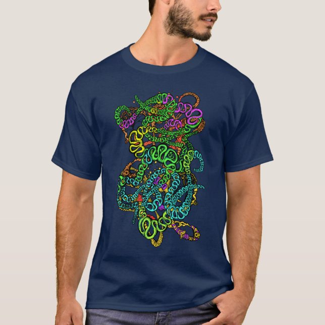 Hypnotic Amorphous Phantasmagoric Modern Groovy  T Shirt (Framsida)
