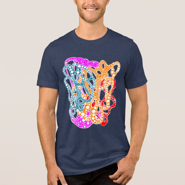 Hypnotic Amorphous Phantasmagoric Modern Groovy T Shirt (Framsida)