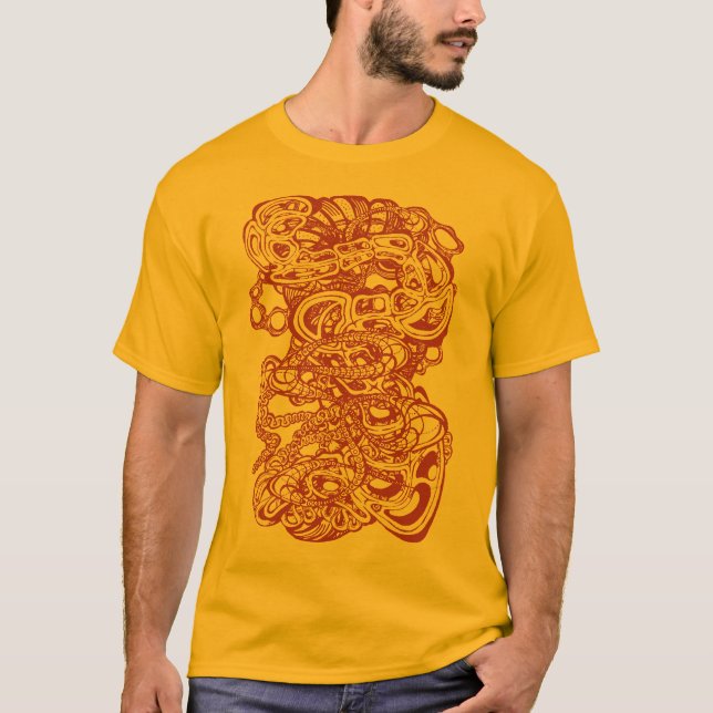 Hypnotic Amorphous Phantasmagoric Modern Groovy  T Shirt (Framsida)