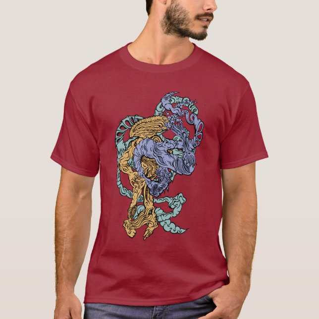 Hypnotic Amorphous Phantasmagoric Modern Groovy  T Shirt (Framsida)