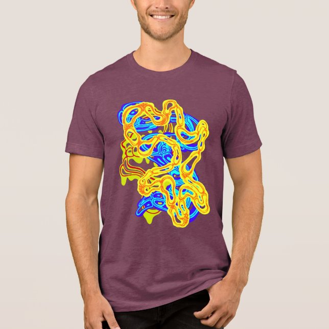Hypnotic Amorphous Phantasmagoric Modern Groovy T Shirt (Framsida)