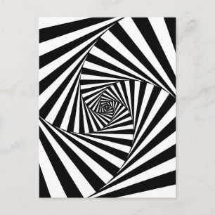Hypnotic Black and White Mönster Vykort