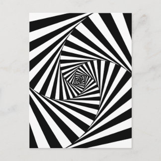 Hypnotic Black and White Mönster Vykort