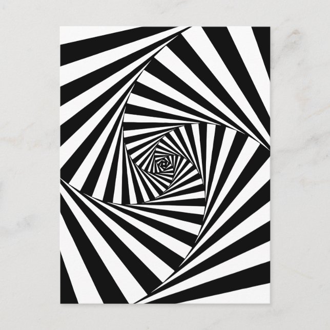 Hypnotic Black and White Mönster Vykort (Framsida)