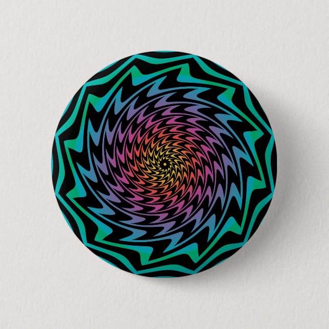 HYPNOTIC DISK Mesmerizing Neon Coola Zig Zag Spira Knapp (Framsida)