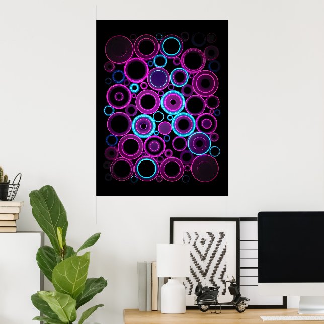 Hypnotic Electric Synthwave Matrix Digital Artwork Poster (Hemmakontoret)