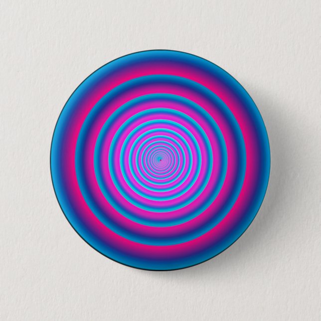 Hypnotic Fuzzy Lila Crazy Circular Vortex Disk Knapp (Framsida)