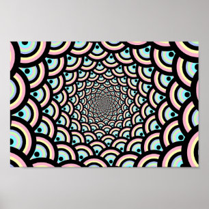 Hypnotic Psychedelic Archway Mönster Poster