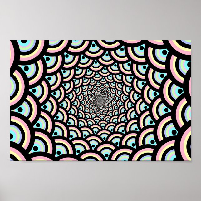 Hypnotic Psychedelic Archway Mönster Poster (Framsidan)