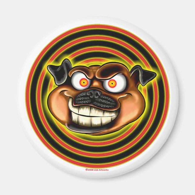 Hypnotic Pug Magnet (Framsidan)